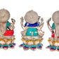 Brass Goddess Lakshmi Ganesha Saraswati Statue Set of 3 Idol Statue for Diwali Pooja Multicolour Height 10 Inch