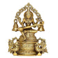 Brass Goddess Saraswati Sitting On Swan Devi of Study Maa Saraswati (Height: 8 Inch)