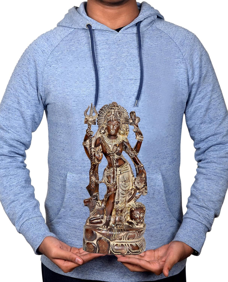 Brass Ardhnarishwar (Half Shiva & Parvati) | Ardhnari | Shiv Parvati | (Height :13.5 Inch)