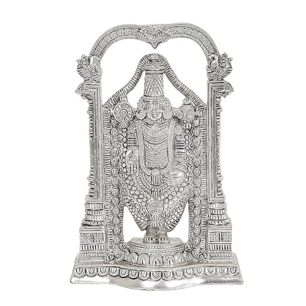 Dattatreya Tirupati Balaji Murti Idol for Pooja Room in Brass, Height : 8 inch Silver