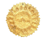 Brass Surya dev wall hanging back plate with hanging hole and embossed sunburst texture