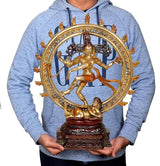 AONA Shiva Nataraj brass idol held in hands, full figure with ornate halo and base