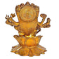 Brass Shree Gayatri Maa Idol Murti Statue Home Office Temple Mandir Pooja Puja Room Indian Hindu God Golden Height 11 Inches