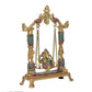 Brass Ganesha Swing Jhula Statue with Stone Work for Home Decor | Height : 12 Inches