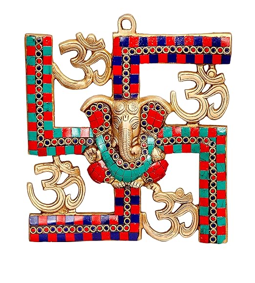 Wall Hanging Ganpati on Swastik Sign Medium Size