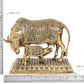 Brass Kamdhenu Cow with Calf for Home Decor Pooja Mandir Pooja Temple Office Decorative Showpiece Statue (Height: 8 Inch)