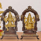 Brass Laxmi Ganesh Statue - Handcrafted Goddess Lakshmi and Lord Ganesha Idol for Home Decor and Pooja Mandir - Hindu Deities Figurine (Height 8 Inch)