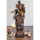 AONA Brass Lord Krishna Idol Statue Sculpture Showpiece for Home Office Temple Decor Multicolour Height 29 Inches