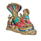 Brass Vishnu Lakshmi Idol Vishnu Lakshmi Sitting on Shesh Naag Height 10 Inch