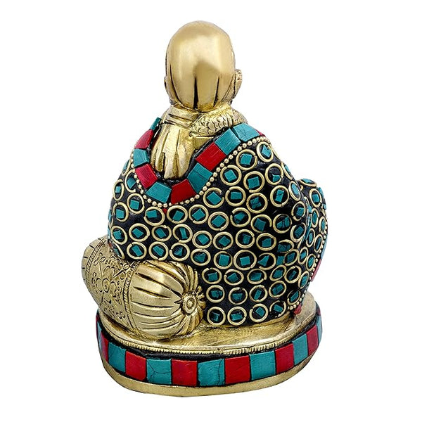 Brass Multicolour Sai Baba Murti Sai Baba Idol Sai Baba Statue for Home Pooja Temple Brass Sai Baba Idol for Home Dceor Height 5 Inch Study Setting