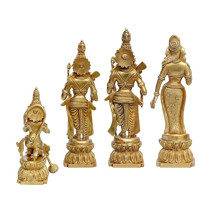 Ram Darbar Brass Idol Golden Height 12 inches