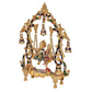 Brass Radha Krishna Statue with Diya's Statue Idol Jhula Ganesh Murti (Height: 14 Inches)