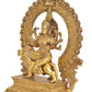 Brass Durga Maa with Lion Idol Hindu Goddess Sherawali MATA Murti MATA Rani Statue Figurine Home Temple (Height: 14.5 Inch)