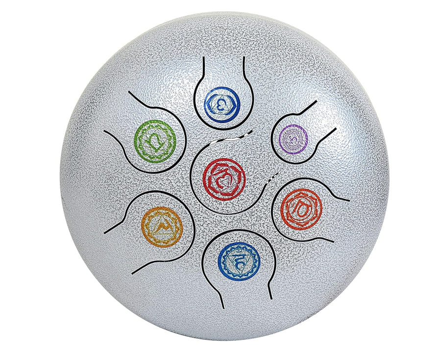 Steel Happy Drum with Rubber Musical Mallet and Travel Bag (Height : 5 inches) (silver) Craft Detail