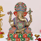 Brass Lord Ganesha Idol Ganesh Statue Decorative Sculpture for Home Decor Office Mandir Pooja Showpiece (Height 21.5 Inch)