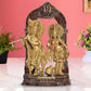 Brass Radha Krishna Idol Statue On Artistic Frame for Home Decor and Pooja Mandir Temple Office Decor (Height 14 Inch)