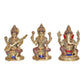 Brass Saraswati Lakshmi and Ganesha Idol Murti Statue for Diwali Puja, Height: 6.5 Inches