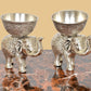 Metal Elephant Dry Fruit Bowl Showpiece Silver Polish for Home Decor Room Table & Gift Diwali,Raksha Bandhan Pack of 2 (Height 5 Inch)