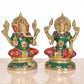 Brass Laxmi Ganesh Statue - Handcrafted Goddess Lakshmi and Lord Ganesha Idol for Home Decor and Pooja - Hindu Deities Figurine (Height 6.5 Inch)