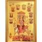 Maa Nav Durga Foil Poster with Frame Wall Decor Length 20 Inch X Width 14 Inch