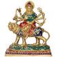 Brass Durga Maa with Lion Idol Hindu Goddess Sherawali MATA Murti MATA Rani Statue Figurine Home Temple (Height: 9 Inch)