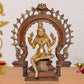 Brass Lakshmi Idol Laxmi Goddess Lakshmi Sitting with Prabhavali Laxmi Statue for Puja Temple at Home Decor Office (Height: 10 Inch)