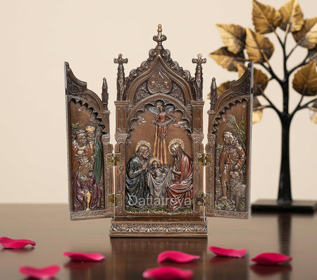 Resin Jesus Church Gate Statue for Home Desk Decor (Height: 8.5 Inches)