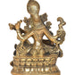 Brass Maa Saraswati Statue - Handcrafted Hindu Goddess Saraswati Idol for Home Decor and Pooja (Height 11 Inch)