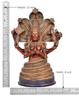 Brass Patanjali statue dimensions shown: Height 12 inch, Width 8 inch