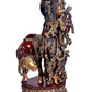 Large Size Lord Krishna with a Cow and His Flute Brass Sculpture Height 28 inches