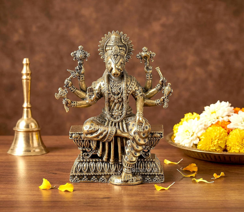AONA Bronze Varahi Eight Armed Showpiece Murti