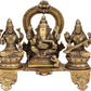 Brass Goddess Lakshmi Ganesha and Saraswati Murti Idol Statue for Diwali Height 5.5 Inch