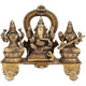 Brass Goddess Lakshmi Ganesha and Saraswati Murti Idol Statue for Diwali Height 5.5 Inch