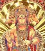 Panchmukhi Hanuman ji का चेहरा व किरीट, गोल्ड फॉइल पोस्टर क्लोज़अप