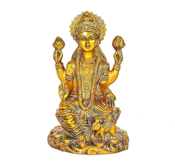 Lakshmi Maa Brass Statue Idol Statue of Lakshmi Religious Statue Height 7 Inch