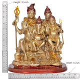 AONA brass Shiv Parivar idol, 12 in height, 9 in width, four seated figures