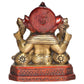 Brass Lord Ganesha Idol Ganesh Statue Decorative Sculpture for Home Decor Office Mandir Pooja Showpiece (Height 7 Inch)