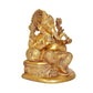 Brass Ganesha Statue Idol On Base Giving Blessings for Home Decor Temple | Height : 8 inches