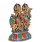 Brass Krishna Radha Cow Statue - Divine Hindu Deity Sculpture for Home Decor and Worship | 18 inch Height