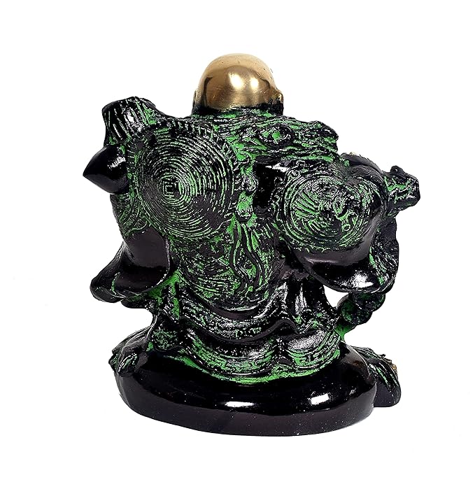 Brass Laughing Buddha Statue for good luck (Height: 11 Inches)