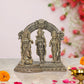 Bronze Ram Darbar with Sita Lakshman Hanuman on Carved Frame with Kirtimukha Bronze Finish Statue, for Home Decor Pooja Mandir (Height 4 inch)