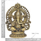 Brass Lord Ganesha Idol Sitting Ganesh Statue Decorative Sculpture for Home Decor Office Mandir Pooja Temple (Height 10 Inch)