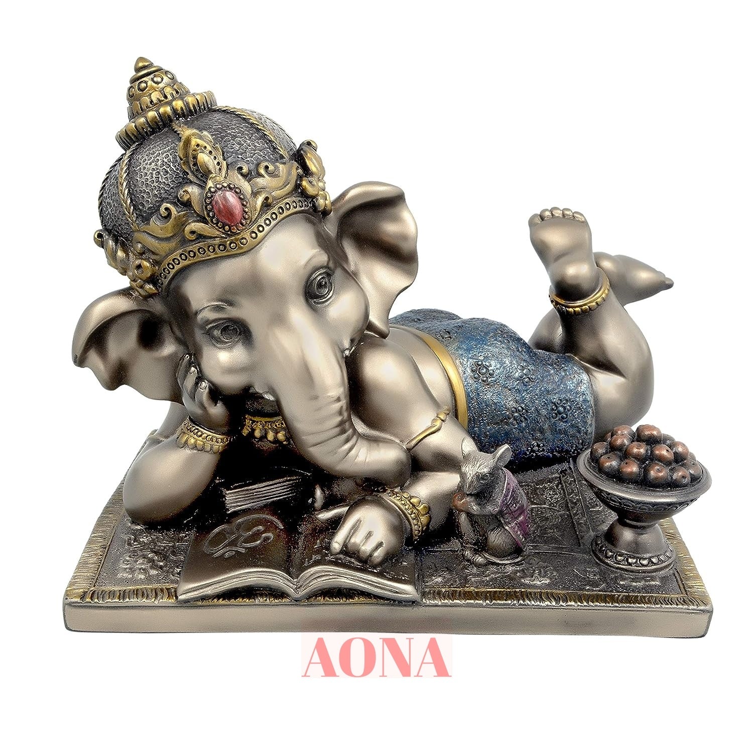 AONA Bal Ganesha Idol | Bonded Bronze Polyresin  | Height 4.5 Inch