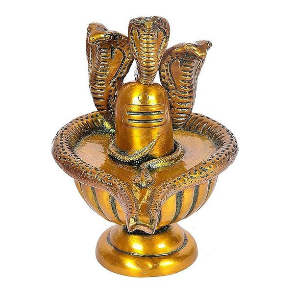 Brass Shiva Linga Religious Statue Height 11.5 Inch Entryway Setting
