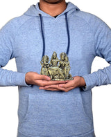 4-inch brass Shiv Parivar family idol held in hands
