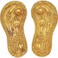 Brass Charan Paduka Length : 15.5 cm