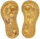 Brass Charan Paduka Length : 15.5 cm