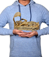 6-inch Brass Vishnu Yoga Nidra statue held in hands, reclining with cobra hood