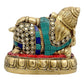 Brass Lord Ganesha Idol Ganesha Resting Ganesha Inlay Work Height 4 Inch