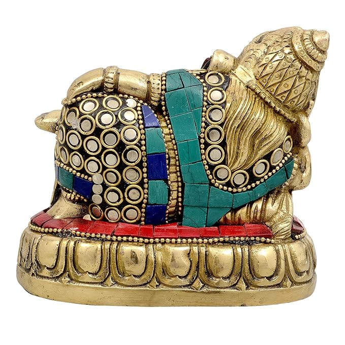 Brass Resting Ganesha idol (Height: 4inches)